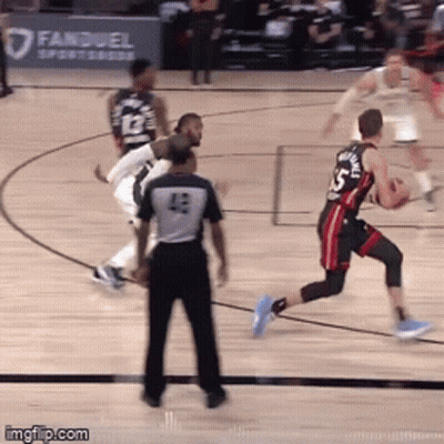 Basketball Game In Front Of Fanduel Banner GIF