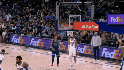 Basketball Game In Front Of FedEx Sign GIF