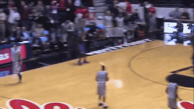 Basketball Game In Front Of Gatorade Banner GIF