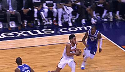 Basketball Game In Front Of Lexus Banner GIF