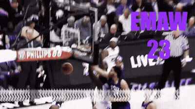 Basketball Game In Front Of Phillips Banner GIF