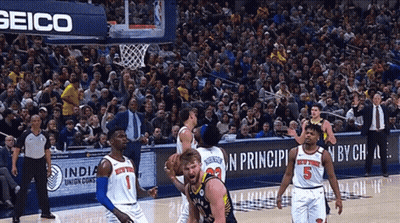 Basketball Game In Front Of Seiko Banner GIF