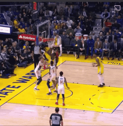 Basketball Game In Front Of State Farm Sign GIF