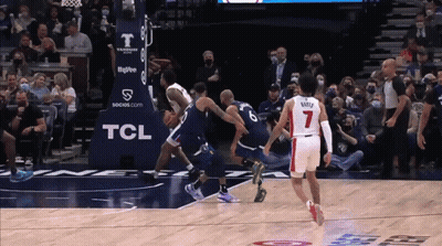 Basketball Game In Front Of TCL Banner GIF