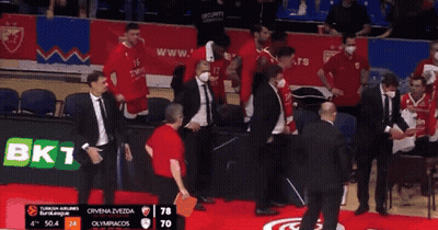 Basketball Game In Stadium Sponsored By BK1 GIF