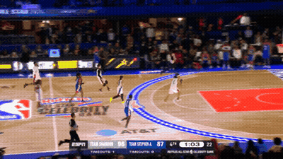 Basketball Game In Stadium With Celebrity Sign GIF