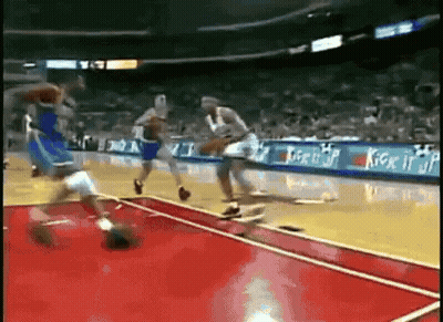 Basketball Game In Stadium With Kick It JP Ad GIF