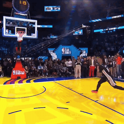 Basketball Game In Stadium With Tissot Clock GIF