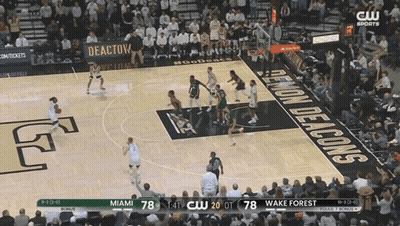 Basketball Game Miami Vs Wake Forest Score 78-78 GIF