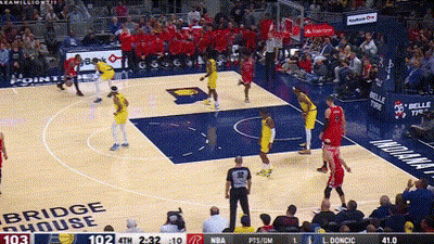 Basketball Game On Court Sponsored By Bridge House GIF