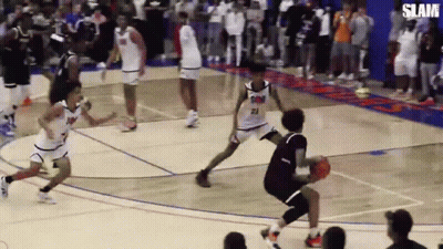 Basketball Game On Court With Crowd GIF