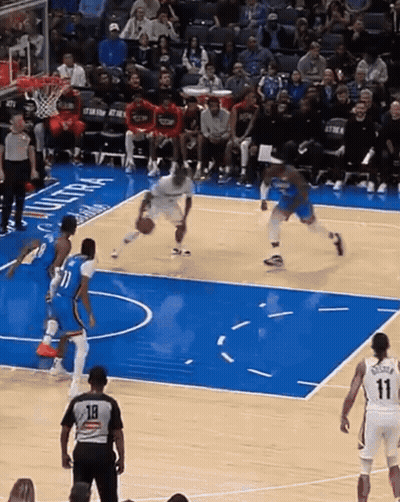 Basketball Game On Court With Oklahoma City Logo GIF