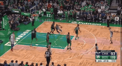 Basketball Game On Court With Putnam Ad GIF