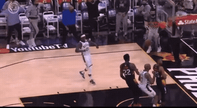 Basketball Game On Court With YouTube Logo GIF