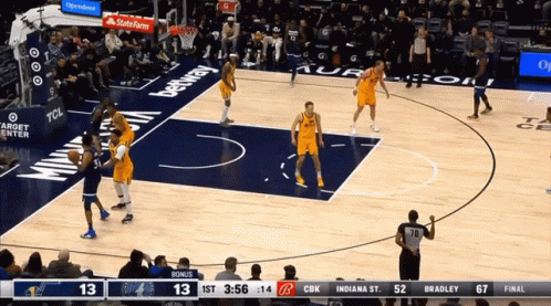 Basketball Game On TCL Target Center Court GIF