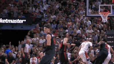 Basketball Game Played Before Crowd With Ketmaster Ad GIF