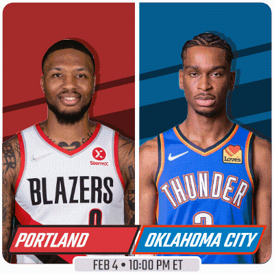 Basketball Game Poster Blazers Vs Thunder Oklahoma City GIF