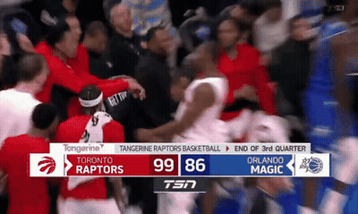 Basketball Game Raptors Magic GIF