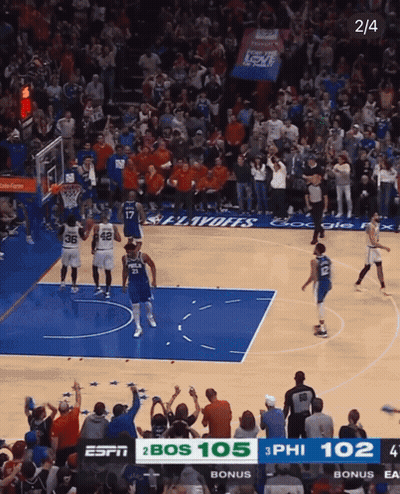 Basketball Game Score 105-102 GIF