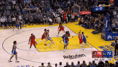 Basketball Game Scoreboard 76-72 In Front Of Crowd GIF
