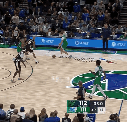 Basketball Game With AT&T Banner On Sidelines GIF