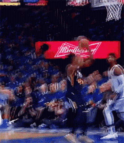 Basketball Game With Budweiser Ad GIF