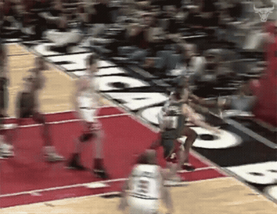 Basketball Game With Bull On Court Side GIF