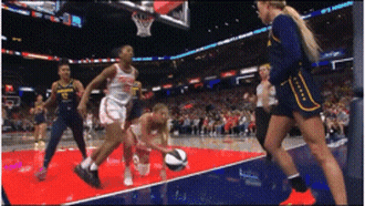 Basketball Game With Cheerleader Blue Uniform GIF