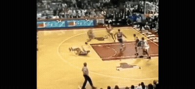 Basketball Game With Chicago Bulls Logo GIF