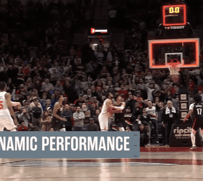 Basketball Game With Crowd And Dynamic Performance Banner GIF