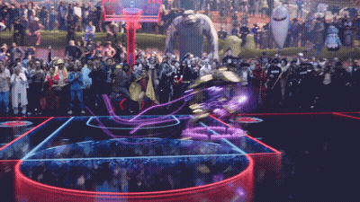 Basketball Game With Crowd And Monster GIF