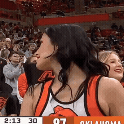 Basketball Game With Letter T On Wall GIF