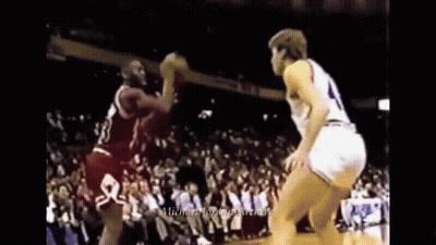 Basketball Game With Michael Jordan In Corner GIF