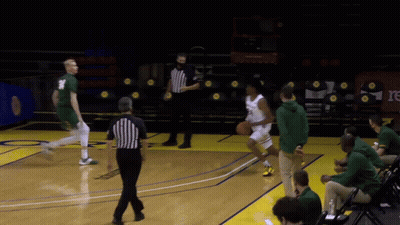 Basketball Game With Referee In Mask GIF