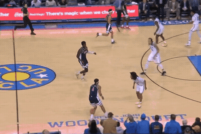 Basketball Game With Sign Saying Real Magic When We Cheer GIF