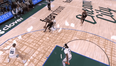 Basketball Game With Uber And Clover Ads GIF
