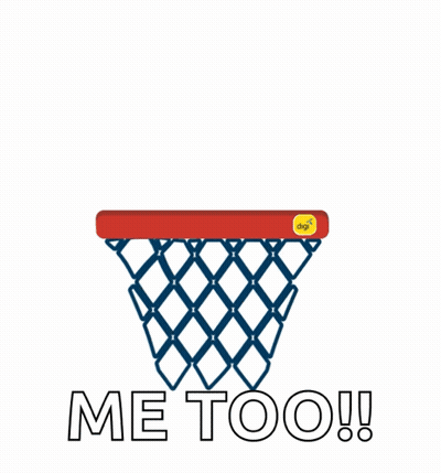 Basketball Going Through Net Saying Me Too GIF