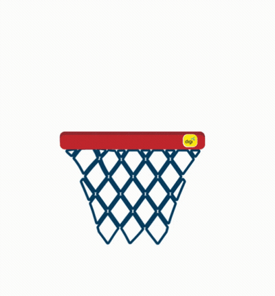 Basketball Going Through Net With Digi Logo GIF