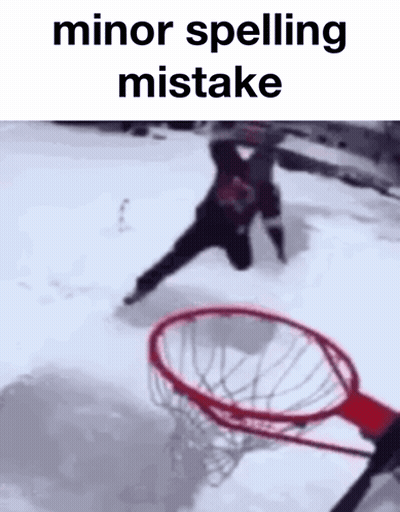 Basketball Hoop In Snow Minor Spelling Mistake GIF