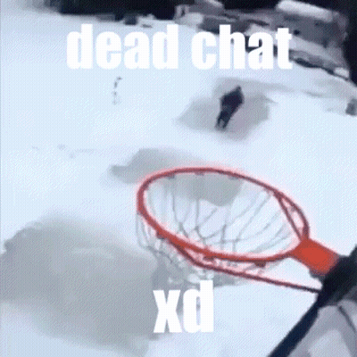 Basketball Hoop In Snow Saying Dead Chat XD GIF