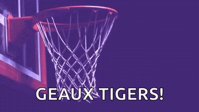Basketball Hoop Saying Swish Geaux Tigers GIF