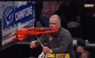 Basketball Hoop With Champions Sign GIF