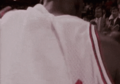 Basketball Player Back In White Jersey With Red Stripes GIF