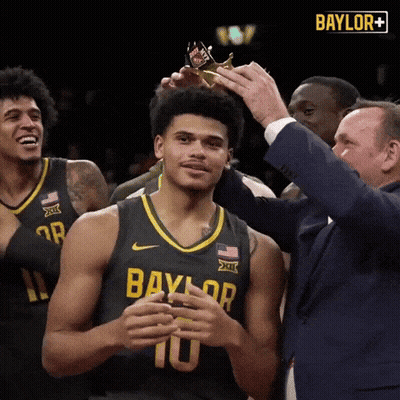 Basketball Player Being Crowned Baylor Jersey GIF