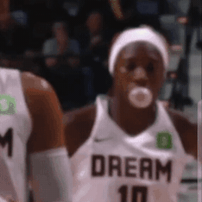 Basketball Player Blowing Bubble GIF