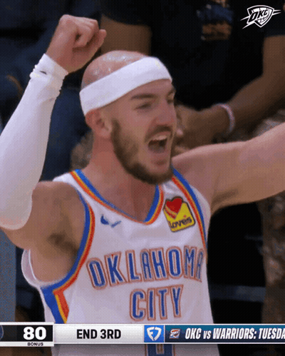 Basketball Player Celebrating Oklahoma City Jersey GIF