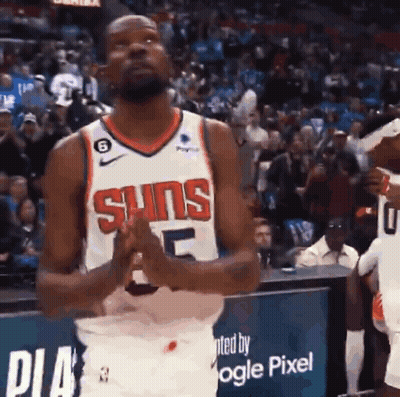 Basketball Player Clapping In Suns Jersey GIF