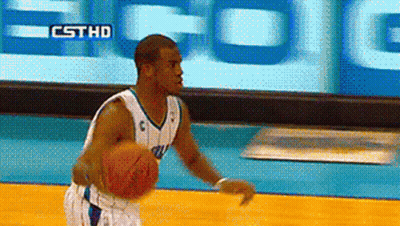 Basketball Player Dribbling Ball At CST HD Sign GIF