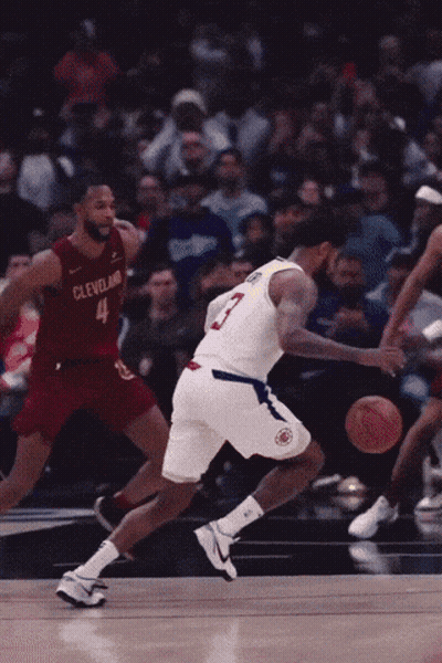 Basketball Player Dribbling Cleveland Uniform GIF