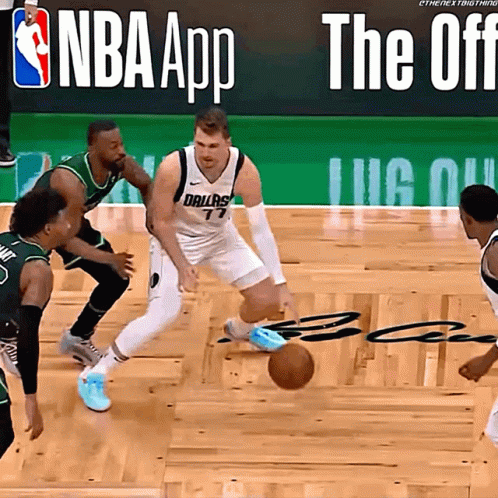 Basketball Player Dribbling Dallas Jersey GIF